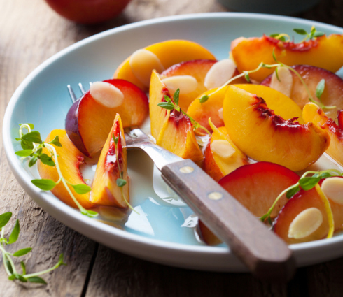 nectarines and plums in syrup