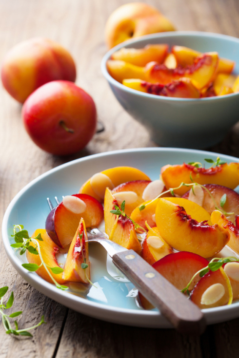 nectarines and plums in syrup