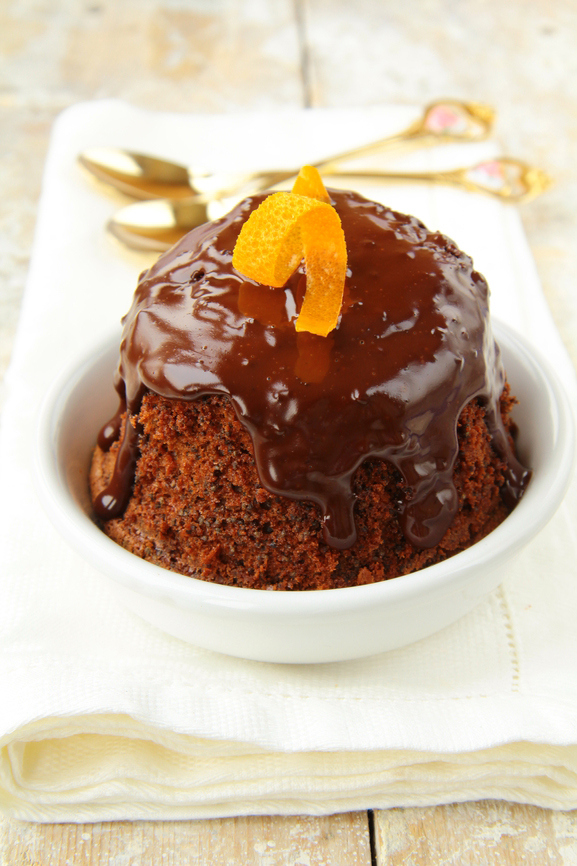 Microwave choc orange mug cakes