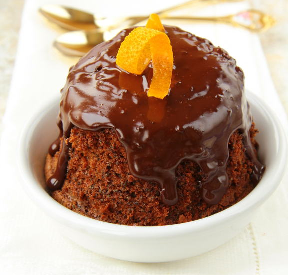 Microwave choc orange mug cakes