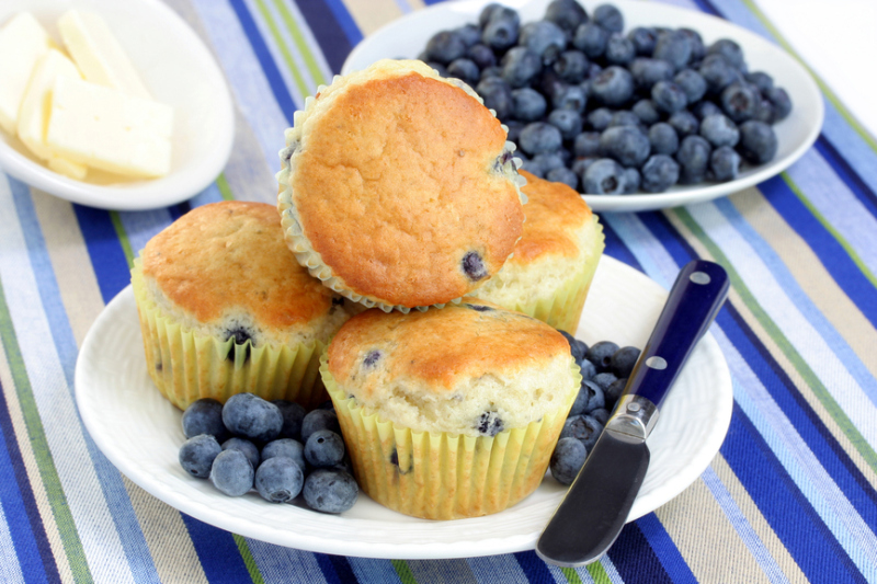 Blueberry Muffins with Fresh Blueberries